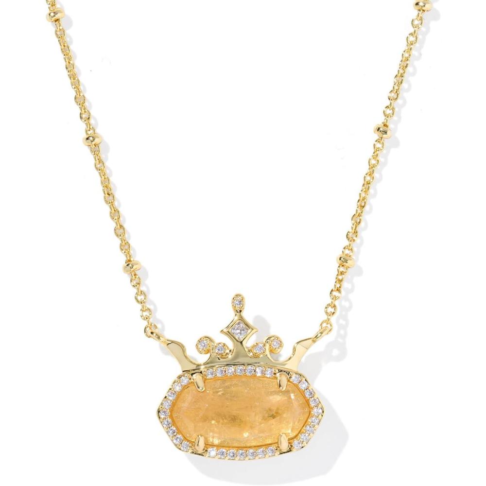 imageKendra Scott Disney Elisa Princess Short Pendant Necklace Fashion Jewelry for WomenGOLD ORANGE CITRINE