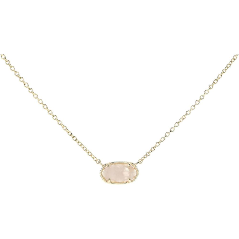 imageKendra Scott Grayson Stone Pendant Necklace Brass Construction 14K Gold Plating Lobster ClaspGold Rose Quartz