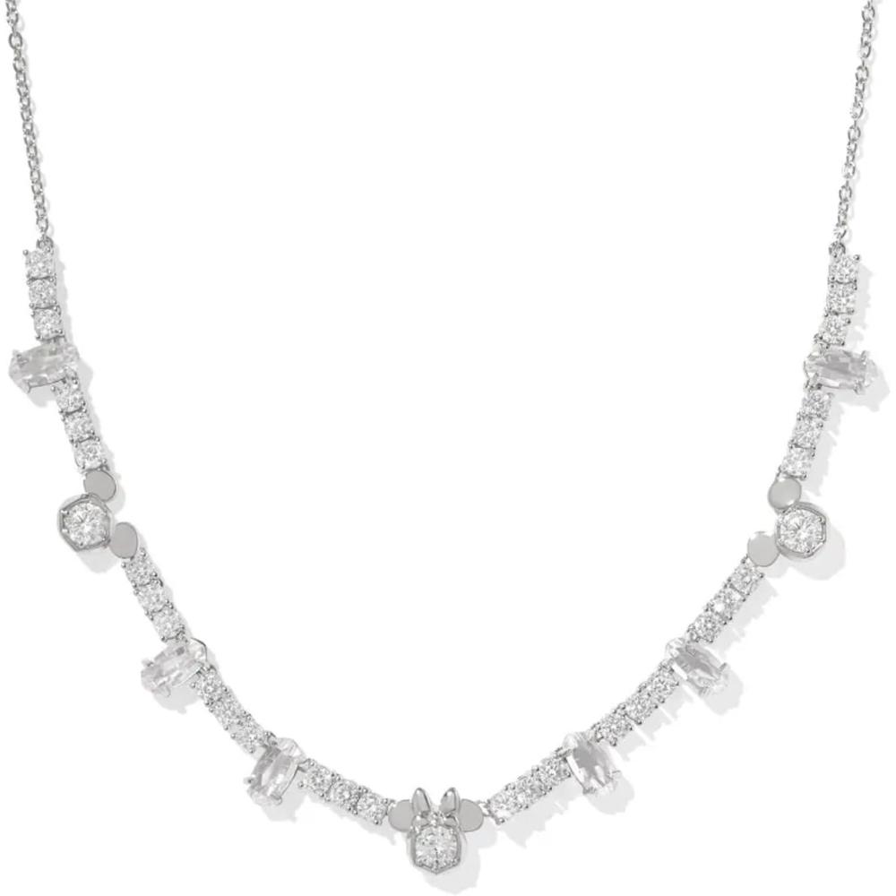 imageKendra Scott x Disney Mickey Mouse and Minnie Mouse Tennis Necklace Fashion Jewelry for WomenRHODIUM WHITE CRYSTAL