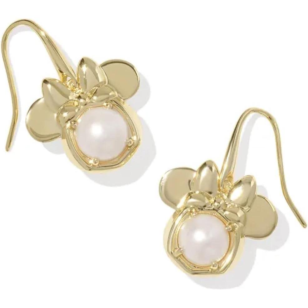imageKendra Scott x Disney Minnie Mouse Drop Earrings Fashion Jewelry for WomenGOLD WHITE PEARL