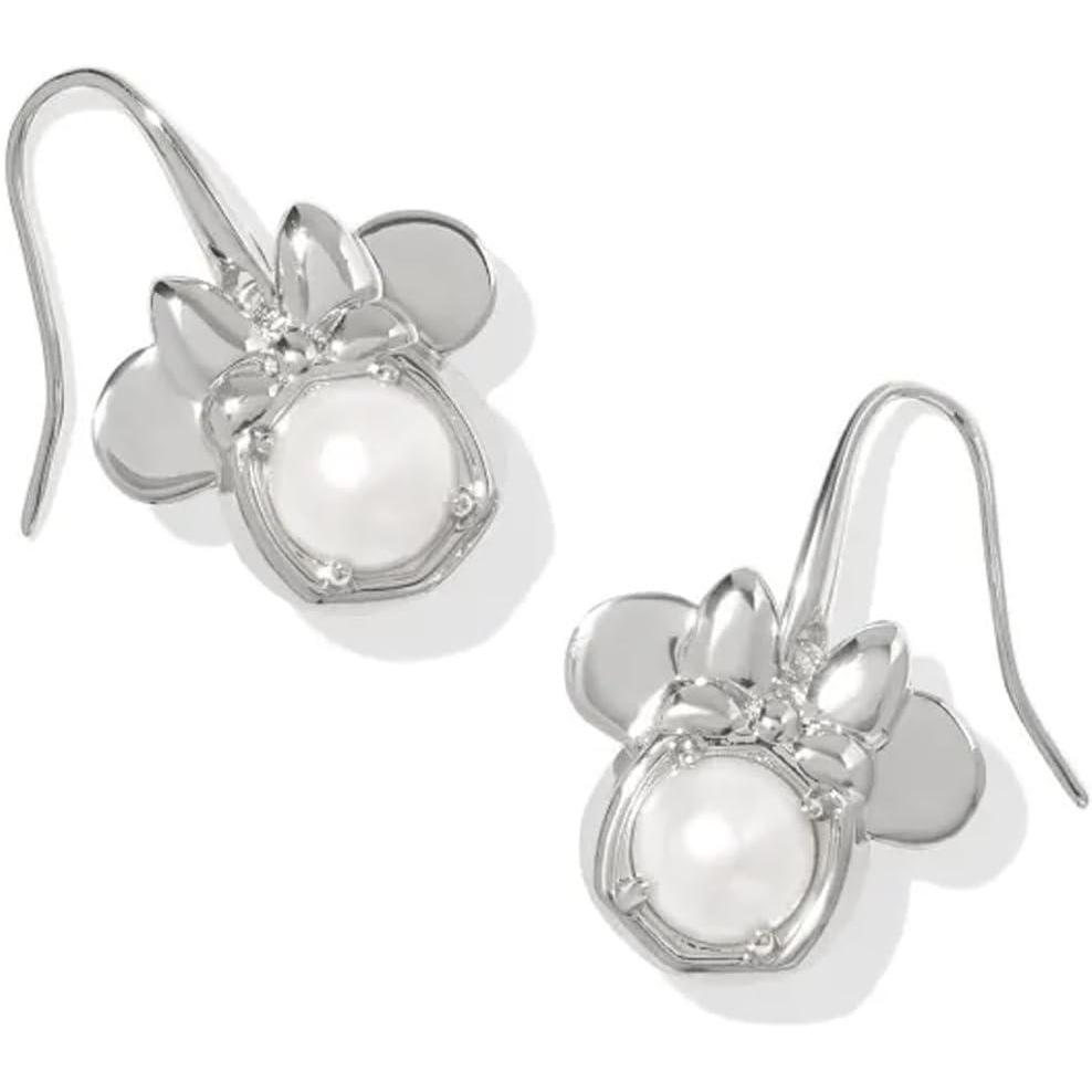 imageKendra Scott x Disney Minnie Mouse Drop Earrings Fashion Jewelry for WomenRHODIUM WHITE PEARL