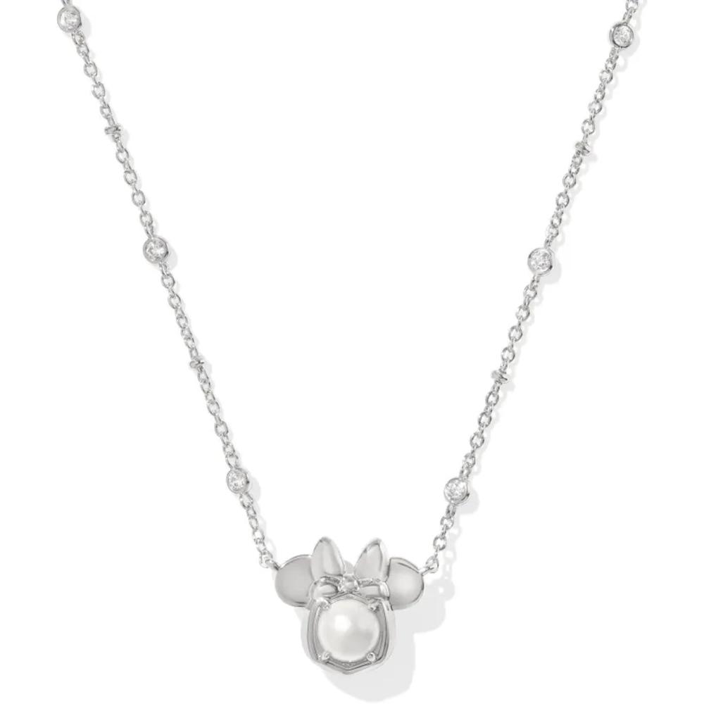 imageKendra Scott x Disney Minnie Mouse Short Pendant Necklace Fashion Jewelry for WomenRHODIUM WHITE PEARL