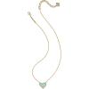 Kendra Scott Ari Heart Adjustable Length Pendant Necklace for Women, Fashion Jewelry(GOLD – BRIGHT AQUA DRUSY)