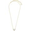Kendra Scott Ari Heart Adjustable Length Pendant Necklace for Women, Fashion Jewelry(GOLD – IRIDESCENT DICHROIC GLASS)