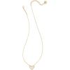 Kendra Scott Ari Heart Adjustable Length Pendant Necklace for Women, Fashion Jewelry(Gold Iridescent Frosted Glass)
