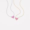 Kendra Scott Ari Heart Adjustable Length Pendant Necklace for Women, Fashion Jewelry(RHODIUM – HOT PINK DRUSY)