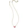 Kendra Scott Ari Heart Adjustable Length Pendant Necklace for Women, Fashion Jewelry(ROSE PINK OPAL)