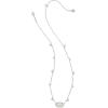 Kendra Scott x Disney Mickey Mouse Elisa Short Pendant Necklace, Fashion Jewelry for Women(RHODIUM – IRIDESCENT DRUSY)