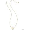 Kendra Scott x Disney Minnie Mouse Short Pendant Necklace, Fashion Jewelry for Women(GOLD – WHITE PEARL)