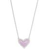 Kendra Scott Ari Heart Adjustable Length Pendant Necklace for Women, Fashion Jewelry(Amethyst)