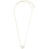 Kendra Scott Ari Heart Adjustable Length Pendant Necklace for Women, Fashion Jewelry(Gold White Opal)