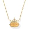Kendra Scott Disney Elisa Princess Short Pendant Necklace, Fashion Jewelry for Women(GOLD – ORANGE CITRINE)