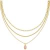 Kendra Scott Mini Elisa Triple Strand Necklace, Fashion Jewelry for Women(CARNATION KYOCERA OPAL)