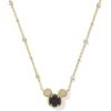 Kendra Scott x Disney Mickey Mouse Short Pendant Necklace, Fashion Jewelry for Women(GOLD – BLACK DRUSY)