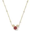 Kendra Scott x Disney Mickey Mouse Short Pendant Necklace, Fashion Jewelry for Women(GOLD – RED DRUSY)