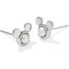 Kendra Scott x Disney Mickey Mouse Stud Earrings, Fashion Jewelry for Women(RHODIUM – WHITE PEARL)