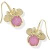 Kendra Scott x Disney Minnie Mouse Drop Earrings, Fashion Jewelry for Women(GOLD – HOT PINK DRUSY)