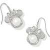 Kendra Scott x Disney Minnie Mouse Drop Earrings, Fashion Jewelry for Women(RHODIUM – WHITE PEARL)