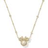 Kendra Scott x Disney Minnie Mouse Short Pendant Necklace, Fashion Jewelry for Women(GOLD – WHITE PEARL)
