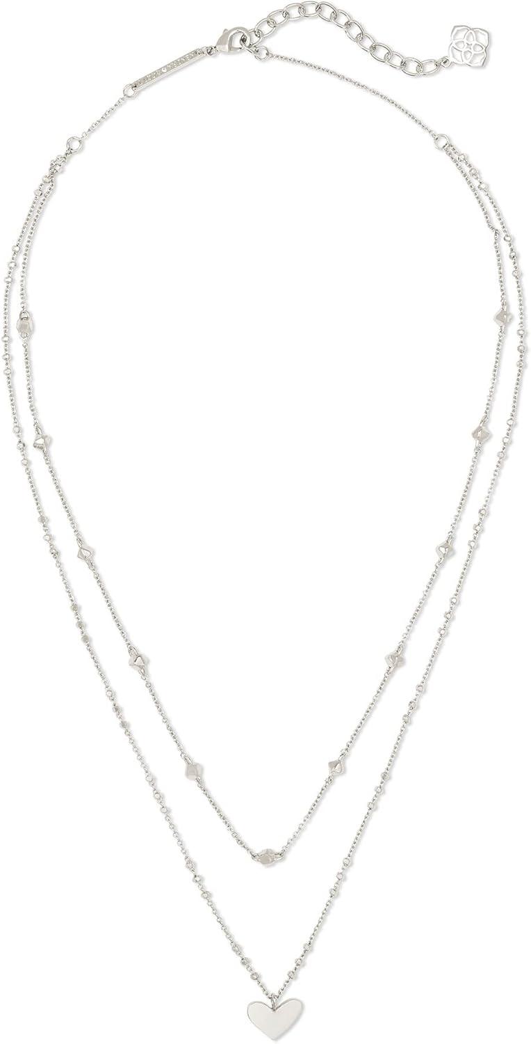 imageKendra Scott Ari Heart Multistrand Necklace Fashion Jewelry for WomenRHODIUM METAL