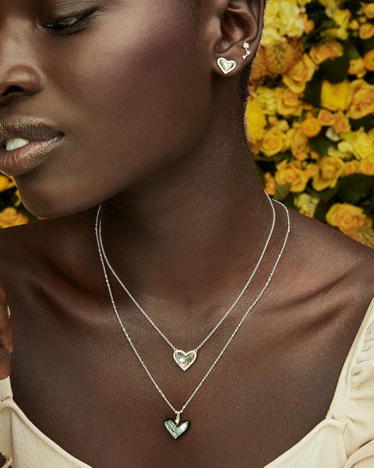 imageKendra Scott Ari Heart Stud Earrings for Women Fashion JewelryGOLD TURQUOISE MAGENSITE