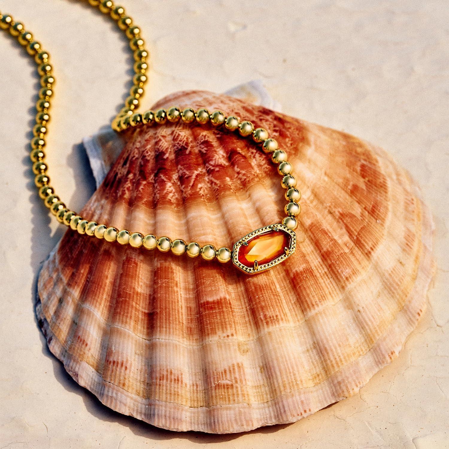 imageKendra Scott Elisa Beaded Necklace Fashion Jewelry for WomenCHARTREUSE GREEN MOTHER OF PEARL