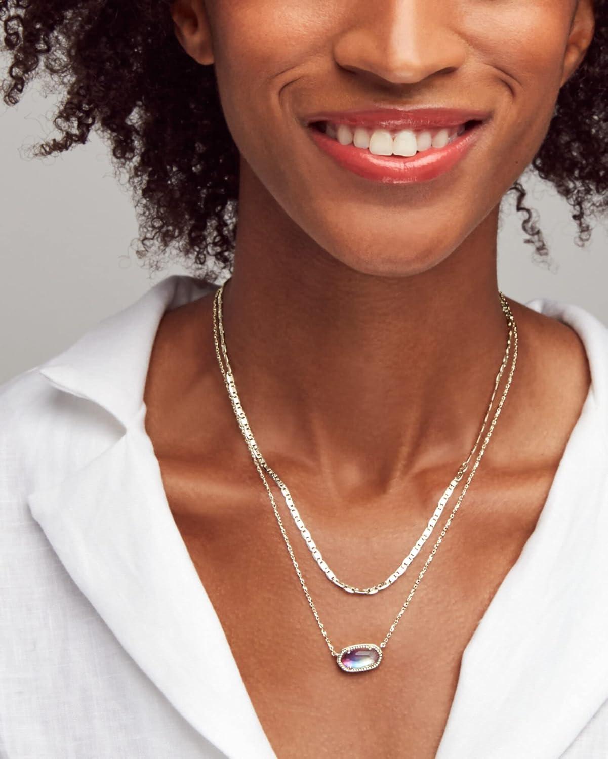 imageKendra Scott Elisa Multi Strand Necklace for Women Fashion JewelryGOLD IRIDESCENT DRUSY