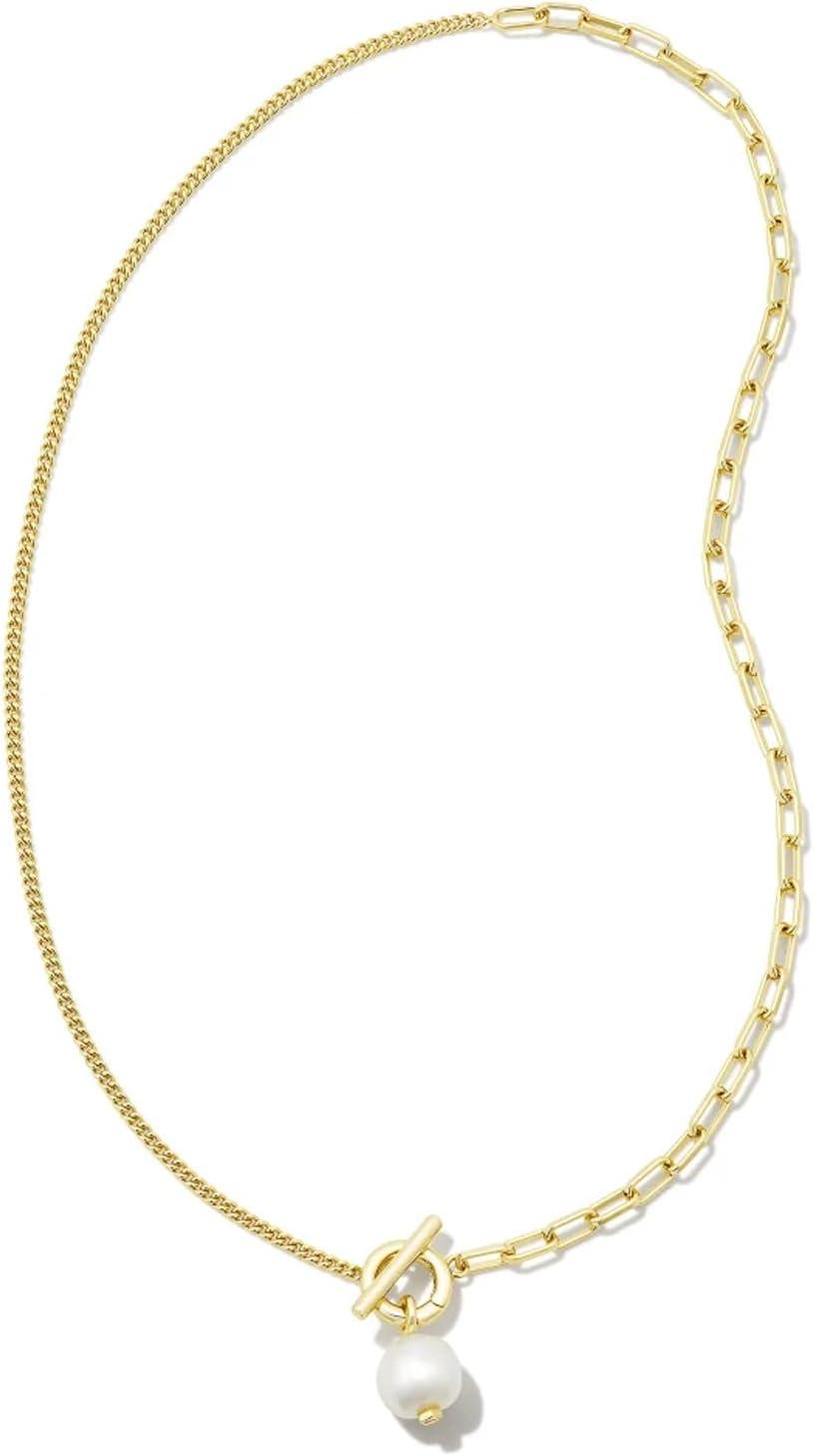 imageKendra Scott Leighton Pearl Chain NecklaceGOLD WHITE PEARL