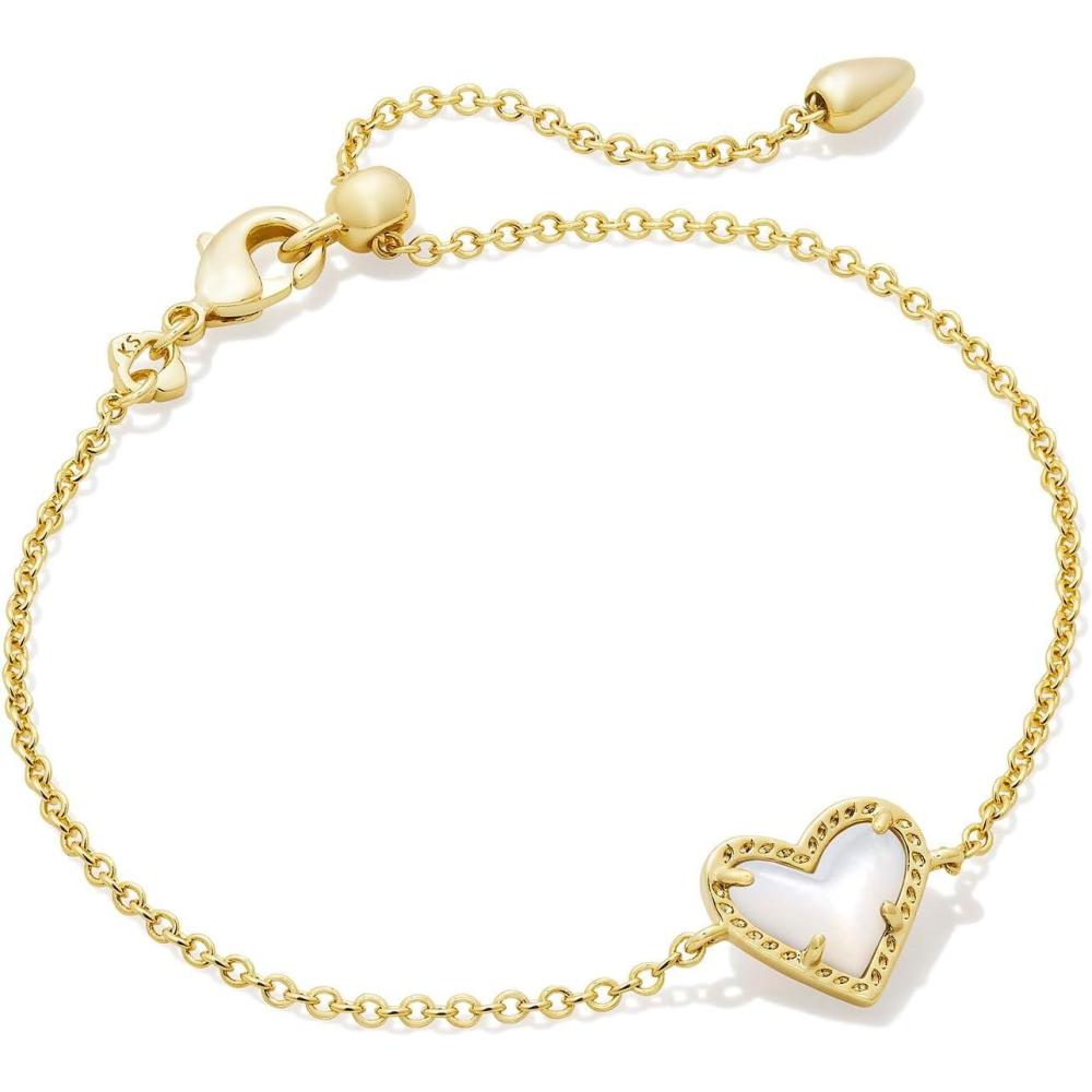 imageKendra Scott Ari Heart Link Chain Bracelet for Women Fashion JewelryIVORY MOTHER OF PEARL