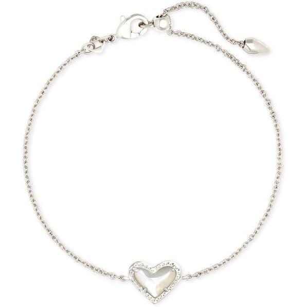 imageKendra Scott Ari Heart Link Chain Bracelet for Women Fashion JewelryRHODIUM  IVORY MOTHER OF PEARL