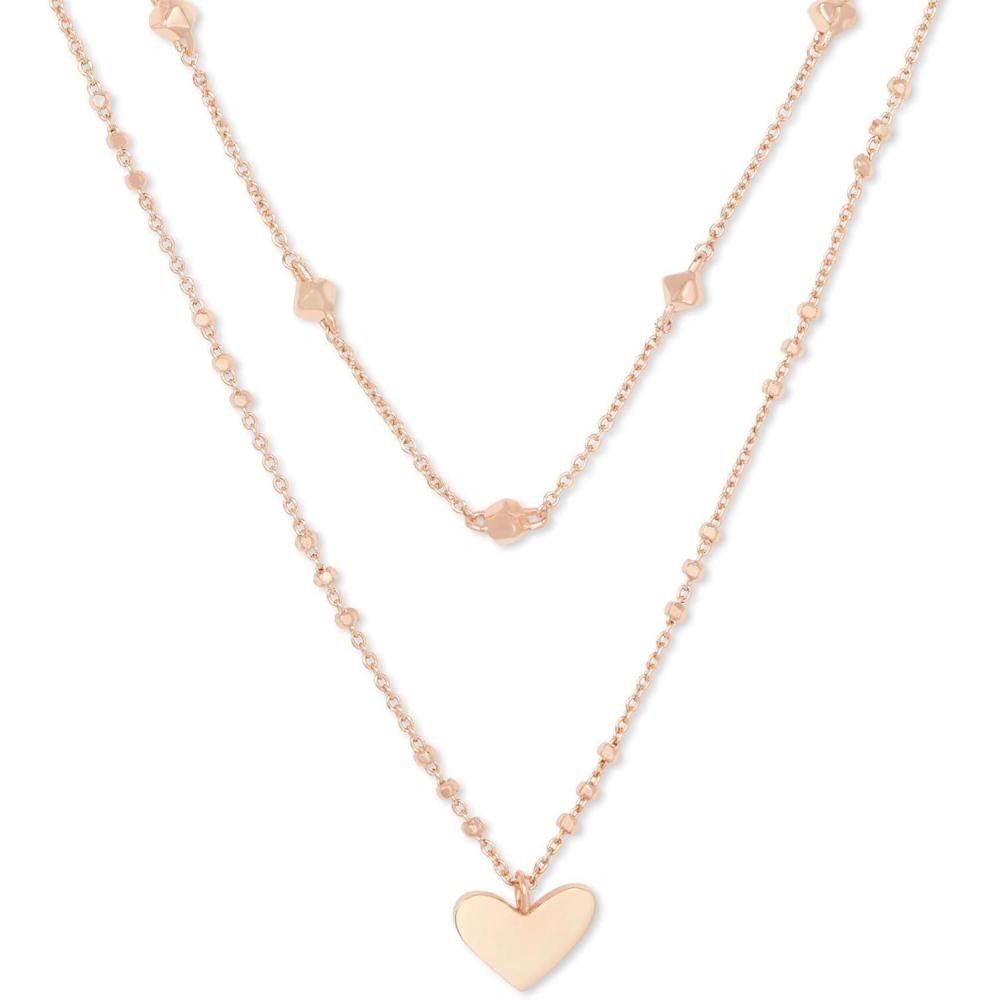 imageKendra Scott Ari Heart Multistrand Necklace Fashion Jewelry for WomenROSE GOLD METAL