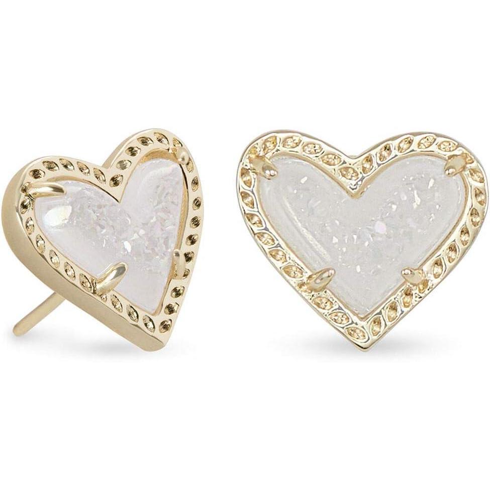 imageKendra Scott Ari Heart Stud Earrings for Women Fashion JewelryGOLD IRIDESCENT DRUSY