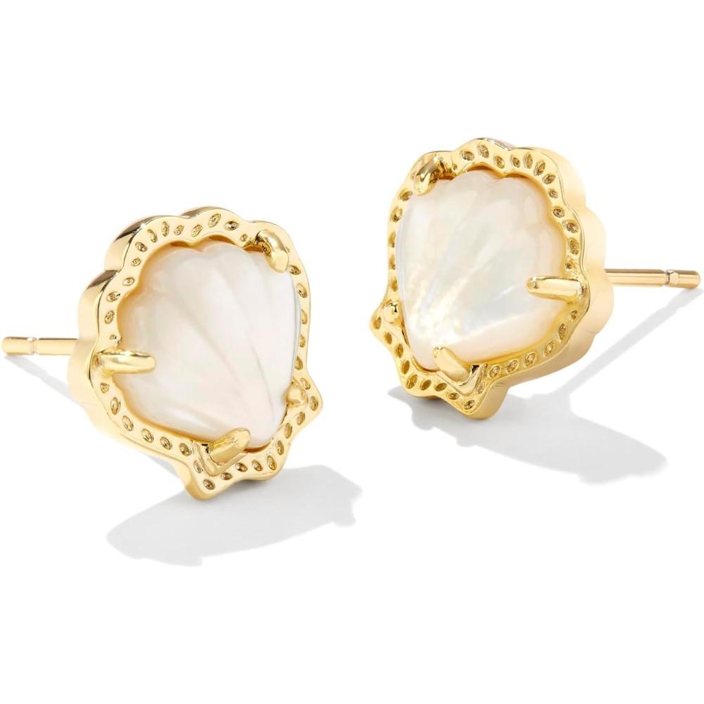 imageKendra Scott Brynne Shell Stud Earrings Fashion Jewelry for WomenIVORY MOTHER OF PEARL