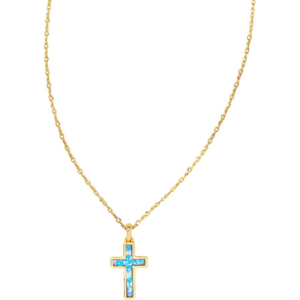 imageKendra Scott Cross Pendant Necklace for Women Fashion JewelryGOLD  PERIWINKLE OPAL