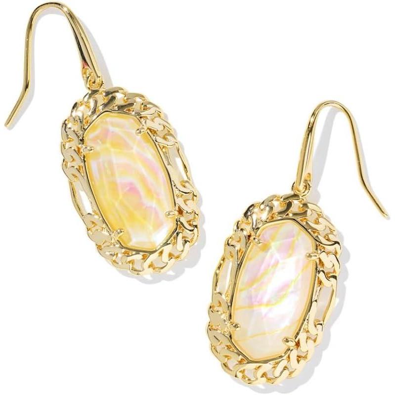 imageKendra Scott Dani Figaro Frame Drop Earrings Fashion Jewelry for WomenGOLD  IRIDESCENT ABALONE