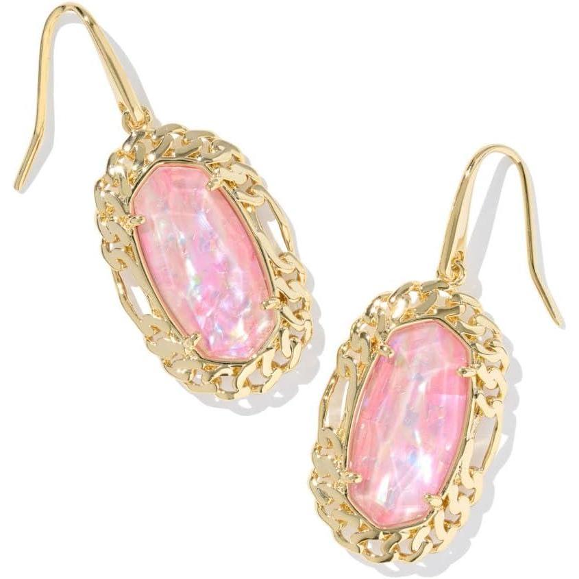 imageKendra Scott Dani Figaro Frame Drop Earrings Fashion Jewelry for WomenRHODIUM PINK IRIDESCENT MOTHER OF PEARL