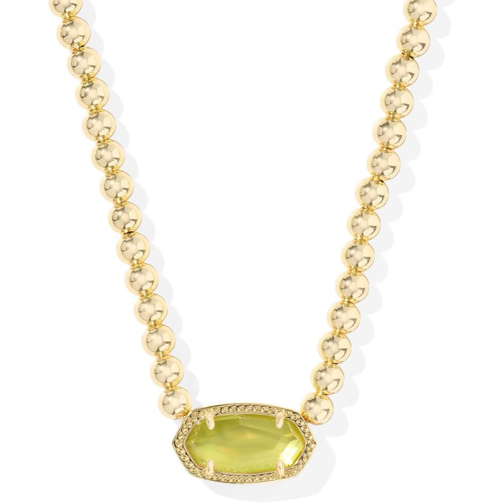 imageKendra Scott Elisa Beaded Necklace Fashion Jewelry for WomenCHARTREUSE GREEN MOTHER OF PEARL