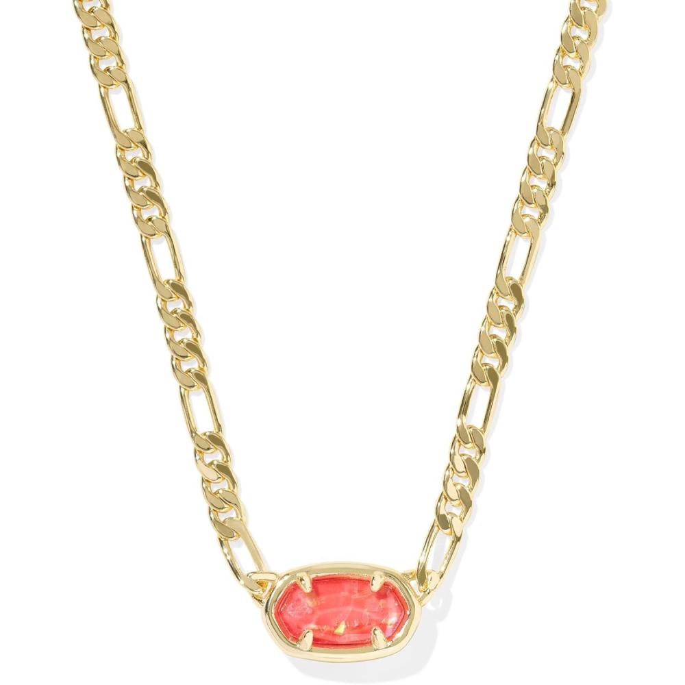 imageKendra Scott Elisa Figaro Chain Short Pendant Necklace Fashion Jewelry for WomenGOLD  PAPAYA IRIDESCENT MOTHER OF PEARL