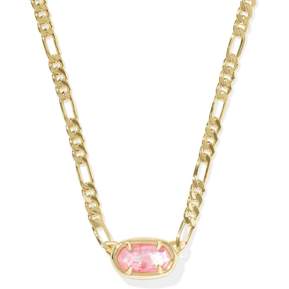 imageKendra Scott Elisa Figaro Chain Short Pendant Necklace Fashion Jewelry for WomenGOLD  PINK IRIDESCENT MOTHER OF PEARL