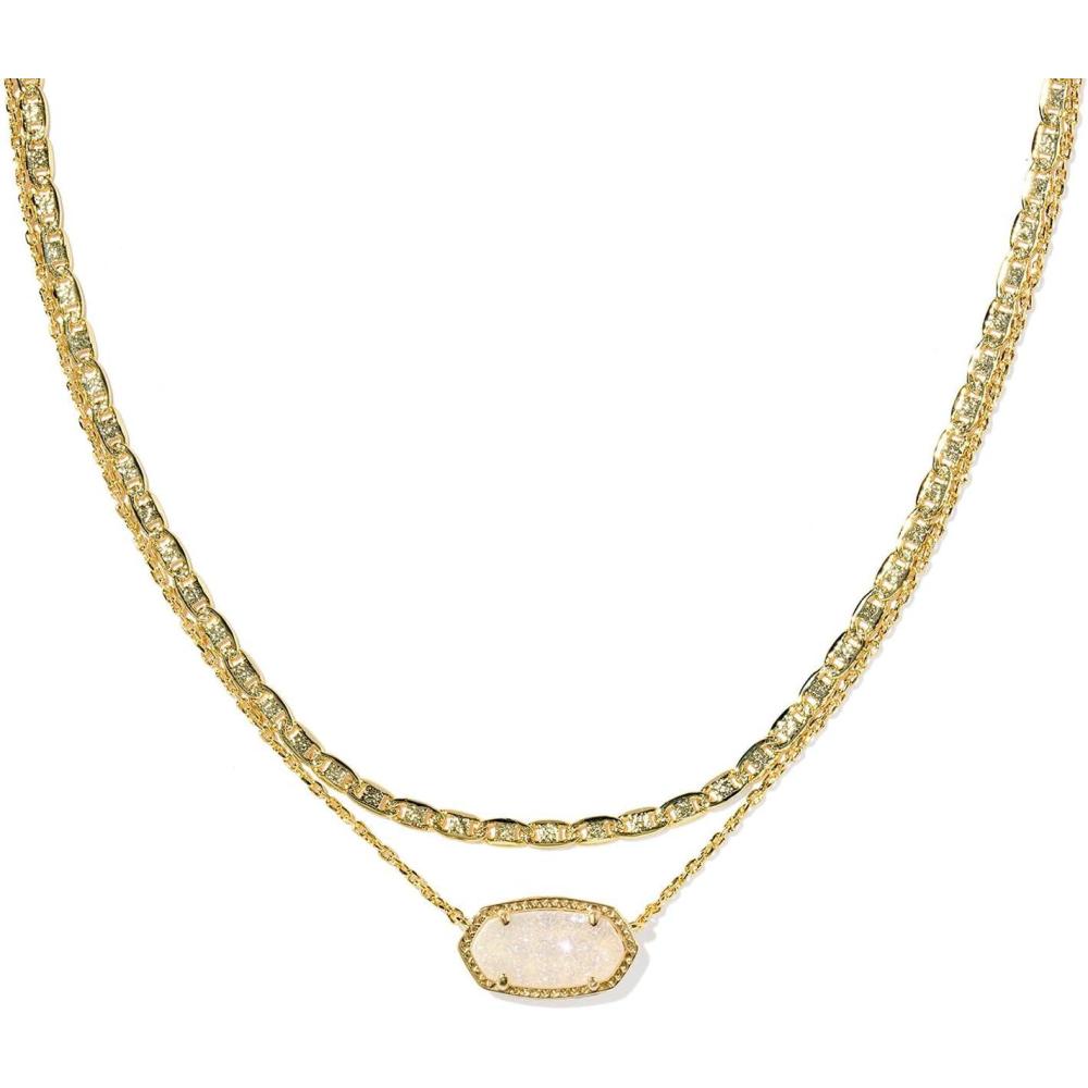imageKendra Scott Elisa Multi Strand Necklace for Women Fashion JewelryGOLD  IRIDESCENT DRUSY