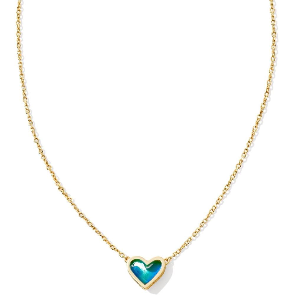imageKendra Scott Framed Ari Heart Pendant Necklace Fashion Jewelry for WomenGOLD MOOD STONE