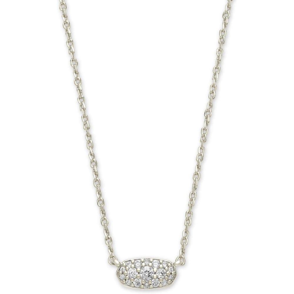 imageKendra Scott Grayson Crystal Pendant Necklace Fashion Jewelry for WomenRHODIUM WHITE CUBIC ZIRCONIA