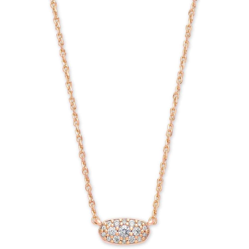 imageKendra Scott Grayson Crystal Pendant Necklace Fashion Jewelry for WomenROSE GOLD  WHITE CUBIC ZIRCONIA