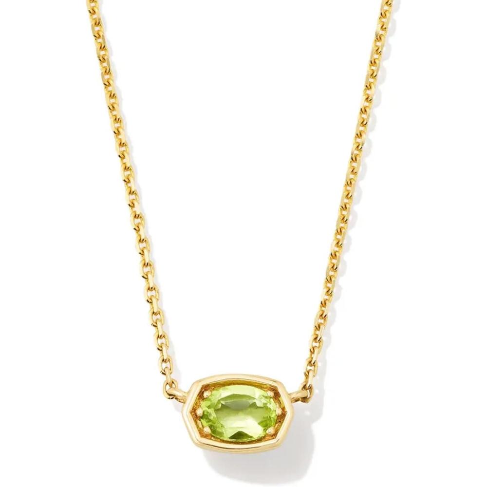 imageKendra Scott Marisa 18k Yellow Gold Oval Solitaire Pendant NecklacePERIDOT