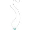Kendra Scott Bianca Butterfly Short Pendant Necklace, Fashion Jewelry for Women(Silver Bright Aqua Mix)