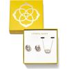Kendra Scott Elisa Mikki Gift Set, Fashion Jewelry for Women(RHODIUM – IVORY MOTHER OF PEARL)
