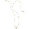 Kendra Scott Framed Ari Heart Pendant Necklace, Fashion Jewelry for Women(GOLD – IRIDESCENT DRUSY)