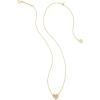 Kendra Scott Framed Ari Heart Pendant Necklace, Fashion Jewelry for Women(GOLD – LIGHT PINK DRUSY)