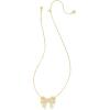 Kendra Scott Krista Bow Short Pendant Necklace, Fashion Jewelry for Women(GOLD – WHITE MIX)