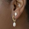 Kendra Scott Willa Pearl Huggie Earrings in White Pearl, Fashion Jewelry for Women(GOLD – WHITE PEARL)